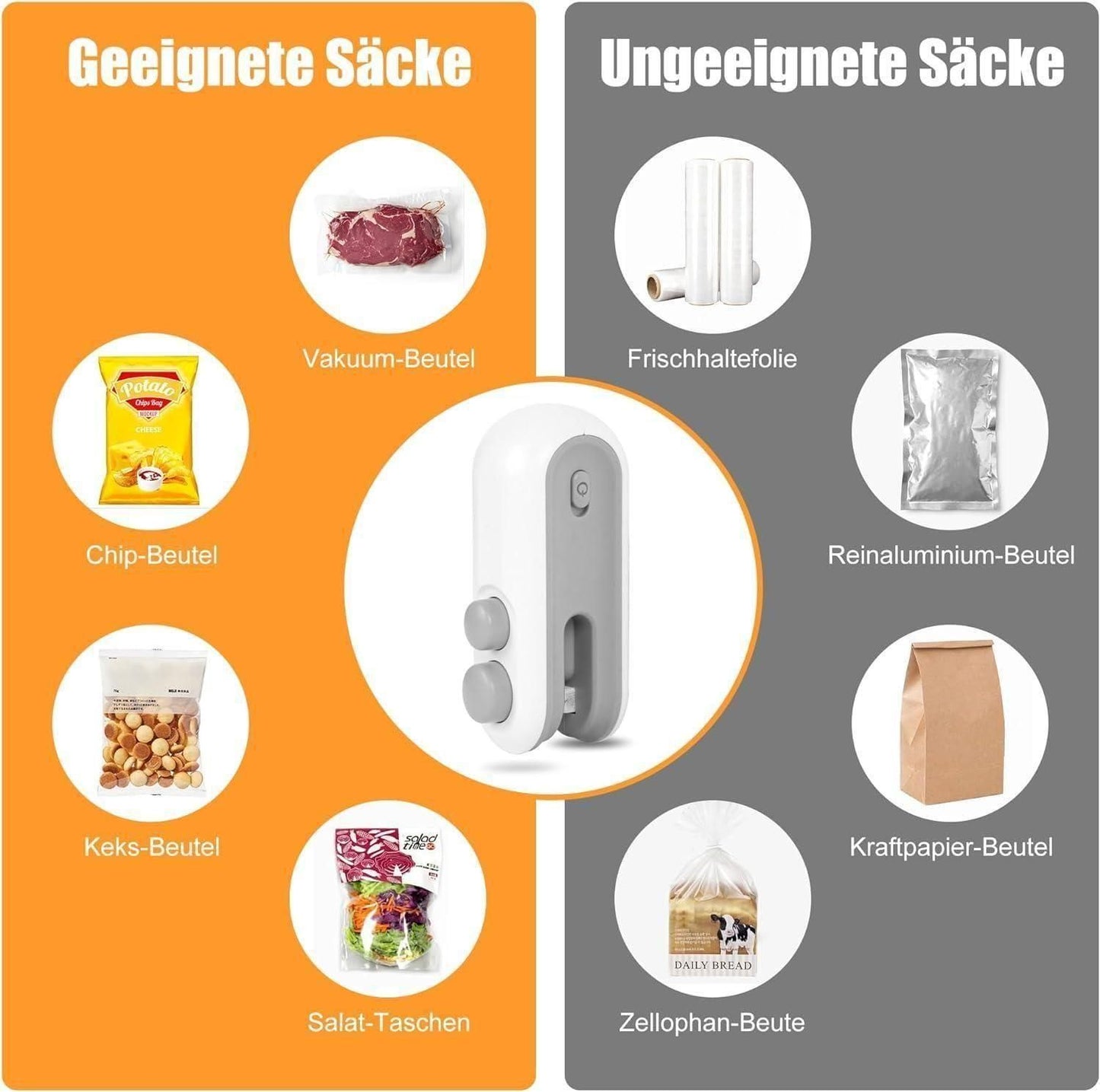 Portable Mini Sealing Machine 2 in 1 – USB Rechargeable Magnetic Bag Sealer with Cutter