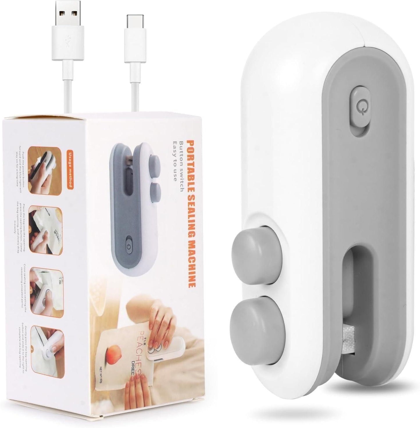 Portable Mini Sealing Machine 2 in 1 – USB Rechargeable Magnetic Bag Sealer with Cutter