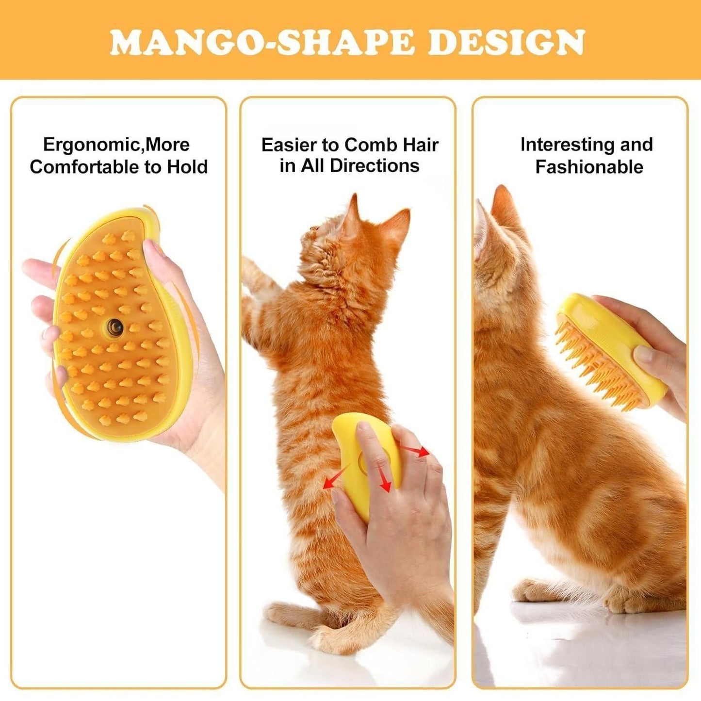 New 3 In 1 Steamy Pet Cat Brush Cleanser Vapor