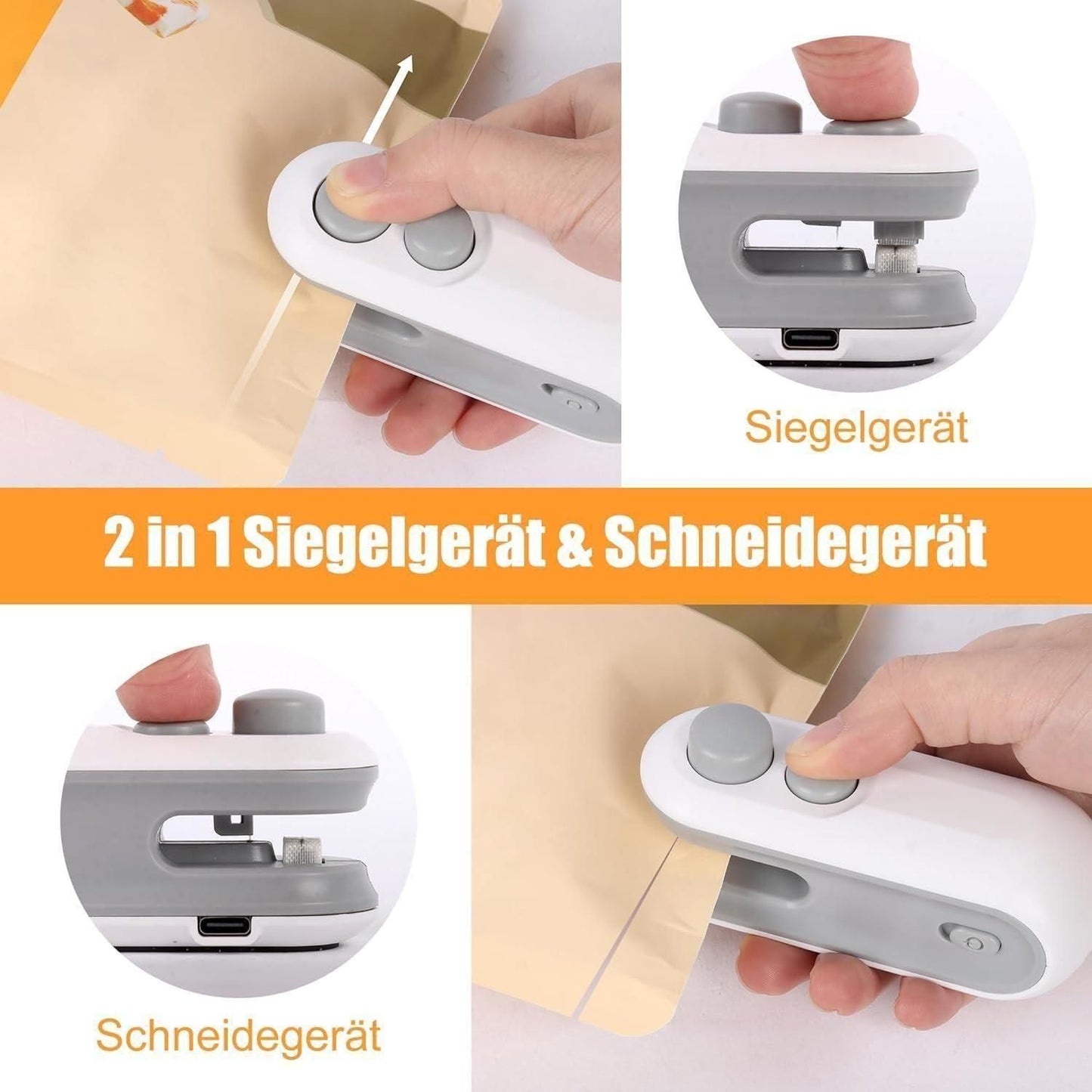 Portable Mini Sealing Machine 2 in 1 – USB Rechargeable Magnetic Bag Sealer with Cutter